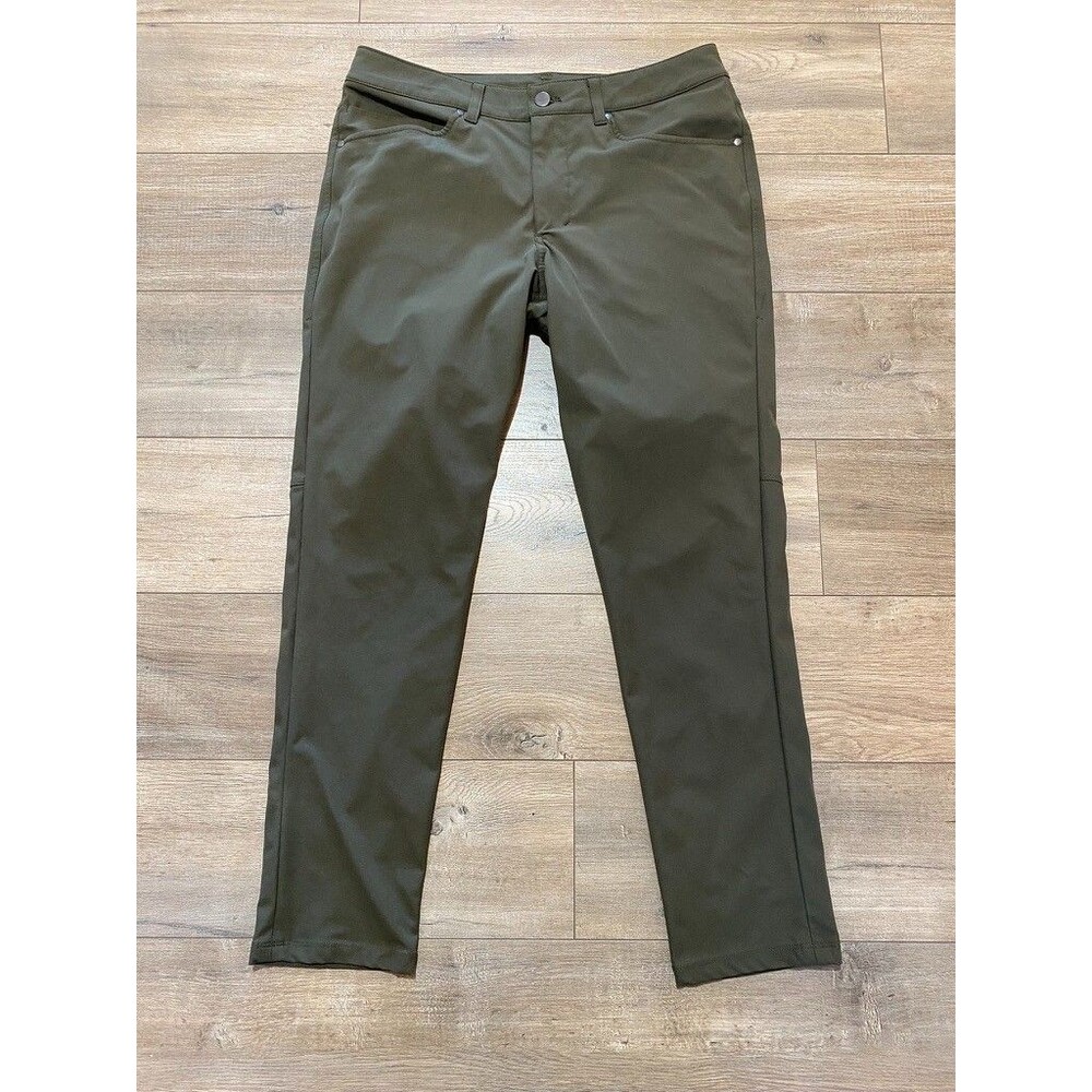 Lululemon ABC Mens 31X29 Slim Warpstreme Golf Casual Stretch Pants Olive
